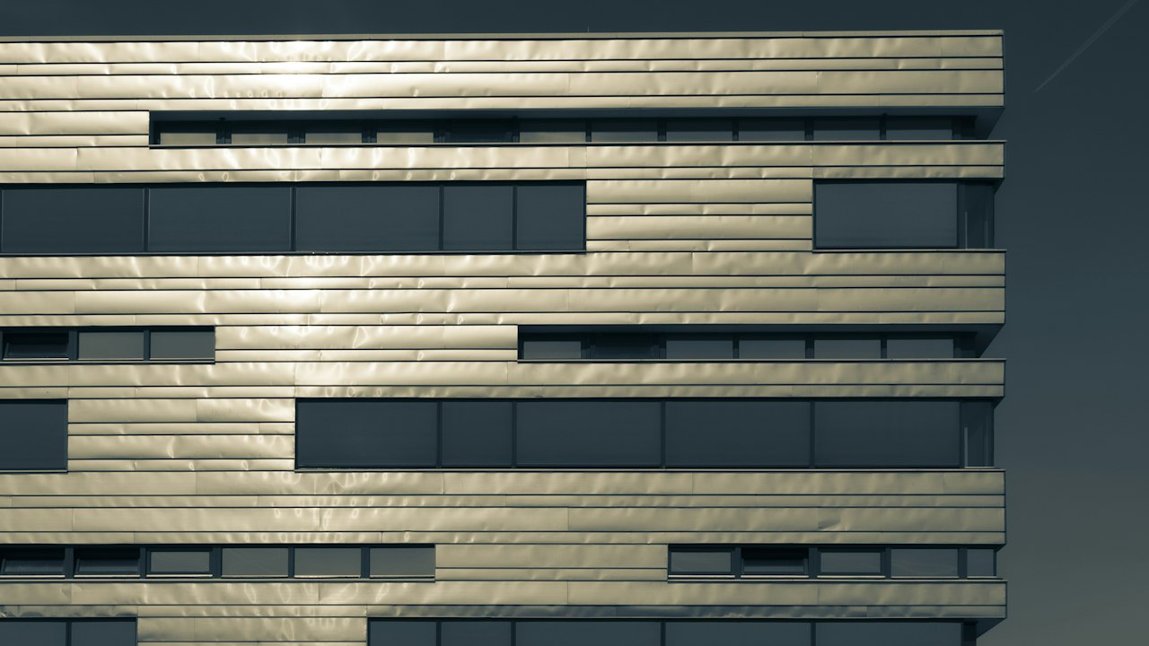 Metal rainscreen panel sample for ACM, plate and single-skin exterior cladding systems